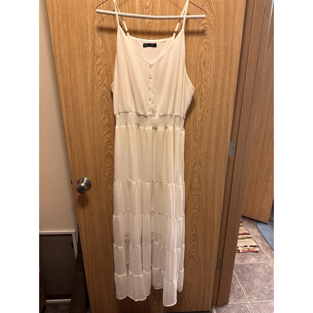 Prettygarden Women's Long Maxi Dress White Large